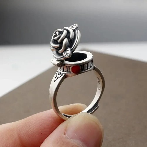 Bague fleur rose - ,