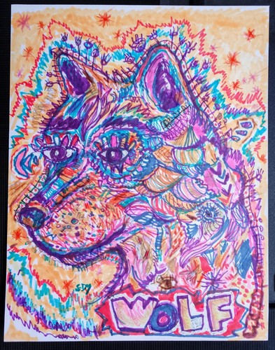 Tableau chien loup dog berger - dog,