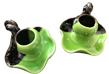 VALLAURIS pair of VINTAGE CANDLE HOLDERS bicolor design AN 70