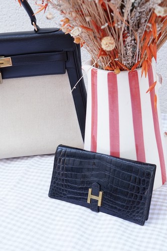 Hermès béarn crocodile - –,