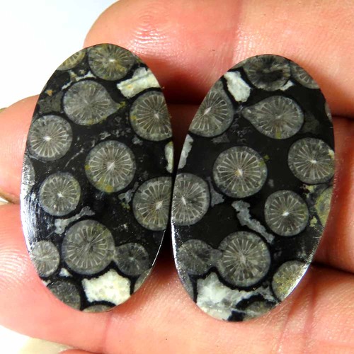 Paire cabochons ovales - paire,