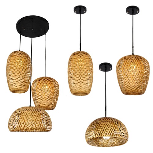 Bambou tissage pendentif lampe - bambou,