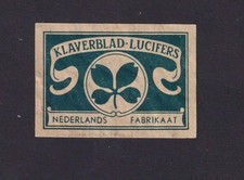 Antique Holland Match Tag BN184821 Clover Lucky Charm