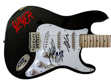 SLAYER Kerry King Dave Lombardo Gary Holt Signed Guitar Proof JSA COA