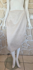 Jupe beige toucher peau de