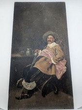 Peinture Huile sur panneau représentant un mousquetaire ,Tableau 19 E Siècle ?