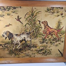 Vintage Hunting Dog Wall Art | Mid-Century 3D Trapunto Fabric | Brocante...