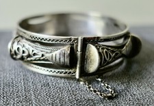 BRACELET TANK EN ARGENT MASSIF FILIGRANE BIJOU BERBÈRE MAROC ORIENTALISTE.