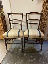 PAIRE DE CHAISES NAPOLEON III DEBUT XXeme STRUCTURE HÊTRE DOSSIER A BARREAUX