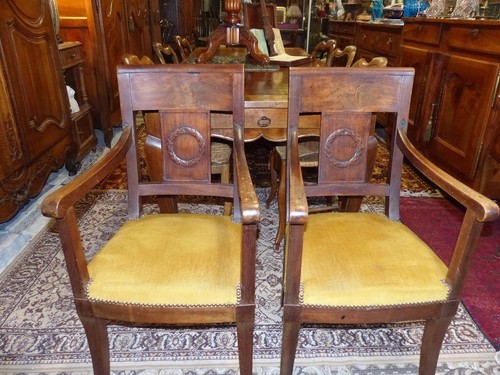 Paire fauteuils empire en - de,