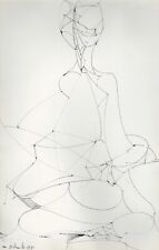 ORIGINAL PENCIL DRAWING - MARCEL DELMOTTE - ABSTRACT COMPOSITION 1982
