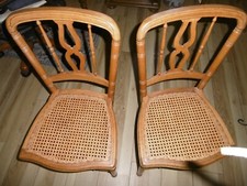 2 chaisse cannées dossier lyre epoque 1880