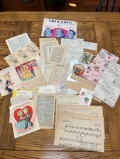 Junk Journal Scrapbook Smashbook Kit 25+ Pieces Authentic Vintage Ephemera LOVE
