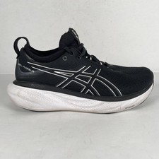 Asics Gel-Nimbus 25 Shoes Womens Size 8.5 Black White Running Athletic Sneakers