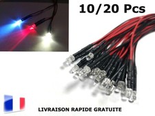 Lot 10/20 LED Wired ∅ 3mm Red/Warm White/Cold 12V Model Trains HO