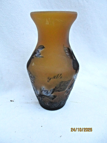 Vase signé galle décor - vase,
