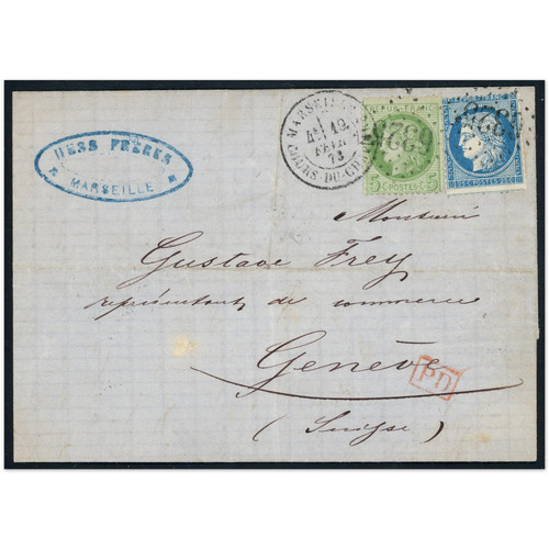 Lettre timbrée 1873 avec - timbrÉe,