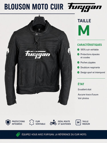 Blouson moto cuir furygan - moto,