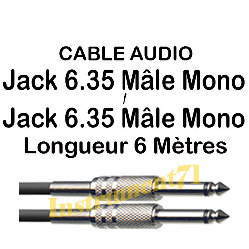 Câble guitare jack mâle - 6,35,