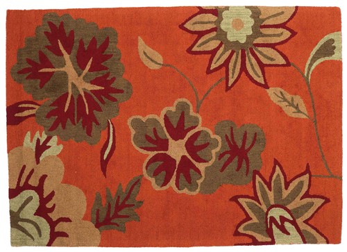 Tapis ras laine fleur - laine,