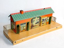 HORNBY O MODEL ENGLISH STATION DIORAMA TRAIN DECOR CANVAS LITHOGRAPHED