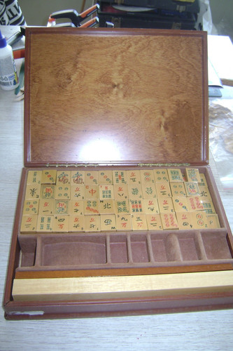 Mahjong coffret bois 144 - bois,,