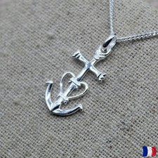 Pendentif Croix de Camargue Argent 925 – Croix d’Ancre / Provence, chaîne option