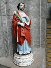 Big Antique Vieux Andenne Porcelain  Bisque Saint Joseph Chapel Altar Statue