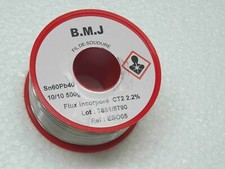 bobine de fil soudure BMJ ESO 05 de 500gr ESO05 1mm 10/10 Sn60 Pb40 flux CT 2.2%