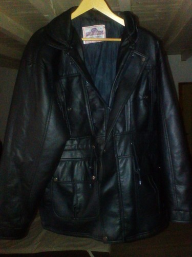 Veste simili cuir noir - simili,