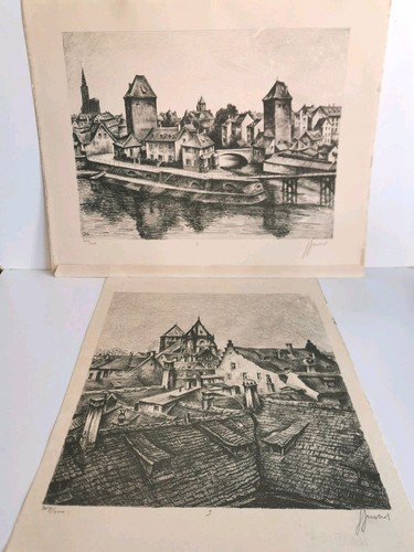 Lithographie vieux strasbourg - lithographie,