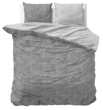 Housse de Couette Flanelle Chaude 140-200-240x220+Taies d'Oreiller 2-3pcs Gris