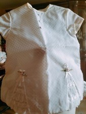 poupée robe ancienne coton broderie  SFBJ  jumeau unis France Bru ANTIC DRESS