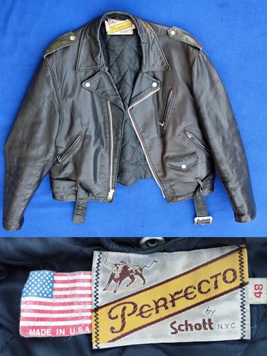 Ancien blouson cuir vintage - cuir,