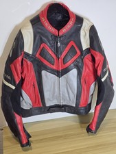 Richa Azuma Red / Black / White Leather Motorcycle Jacket - UK 48 Large 22" Pit 