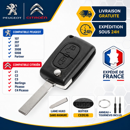 Coque clé peugeot citroën - coque,