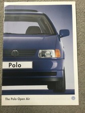 Volkswagen POLO Open Air Brochure  Oct 1995 inc L, CL, 1.0 1.4 1.9D in VGC