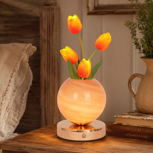 Mini orange tulip table lamp - tulip,