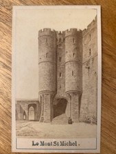 Photo Business Card CDV View of Mont St Michel 1860 The Donjon