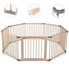 Baby Vivo Parc Bébé Barrière Sécurité Bois Enfant Protection Porte Pliable