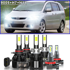 For Mazda 5 2007 2008 2009 Mazda5 6000K LED Headlights High/Low + Fog Lights 6pc