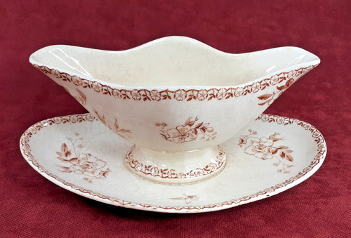 Sauciere ancienne sépia gien - sépia,