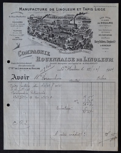 Facture houlme 1924 - facture,