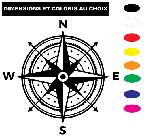 Sticker autocollant boussole - sticker,