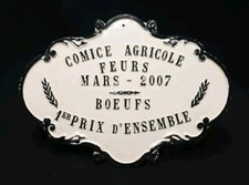 PLAQUE DE CONCOURS AGRICOLE FEURS 2007 BOEUFS 1ER PRIX