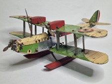 Rare Meccano Biplane Seaplane, Antique 1930’s Toy with Original Pilot, 49cm