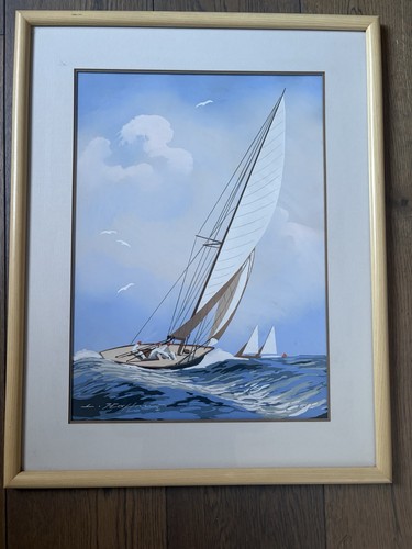 Gouache ancienne leon - gouache,