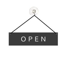 Panneau De Porte Élégant Suspendu Ouvert/Fermé 30x8cm Noir