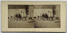 Blacksmith Stable Art Scene c1860 Vintage Stereo Photo Albumin