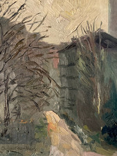 Peinture Huile Carton 1960